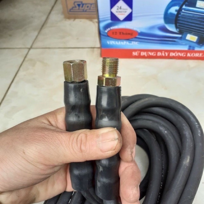 DÂY RỬA XE LÕI THÉP BỌC VẢI DÀI 10M, 15M, 20M  ÁP LỰC CAO CHO MÁY RỬA XE ĐẦU DỜI.