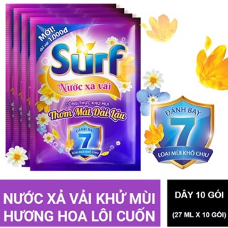 [Mã HC0505 giảm 8% đơn 250K] 1 dây nước xả vải Surf hương lôi cuốn (10 gói x 27ml)