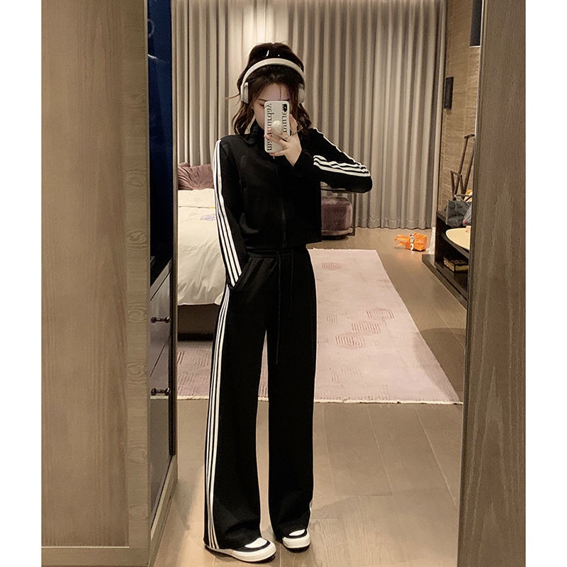 Set đồ COZOKC gồm áo len tay dài và chân váy ngắn/ quần dài thời trang thể thao cho nữ