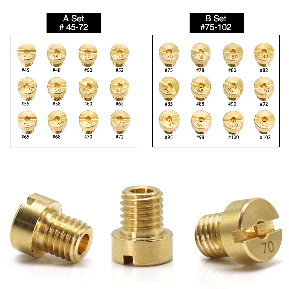 Set 10 vòi phun M5 30-135 cho bộ chế hòa khí Dellcora chất lượng cao