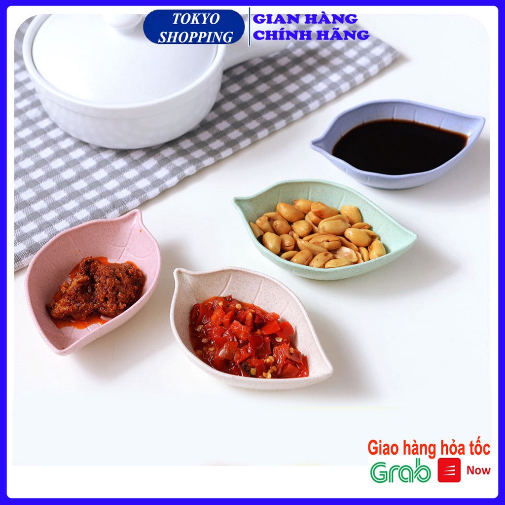 Bát lúa mạch mini hình lá đựng đồ ăn dặm, gia vị, nước chấm
