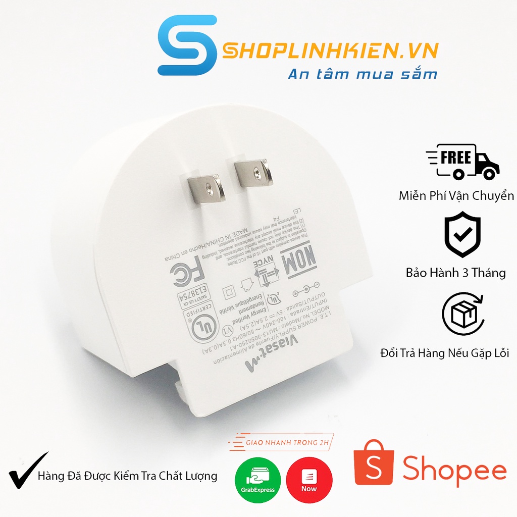 Nguồn Adapter 5V 2.5A 5.5x2.1mm Cho đầu android TV Box Cục Sạc 5V2A cho thiết bị điện tử hãng Viasat US