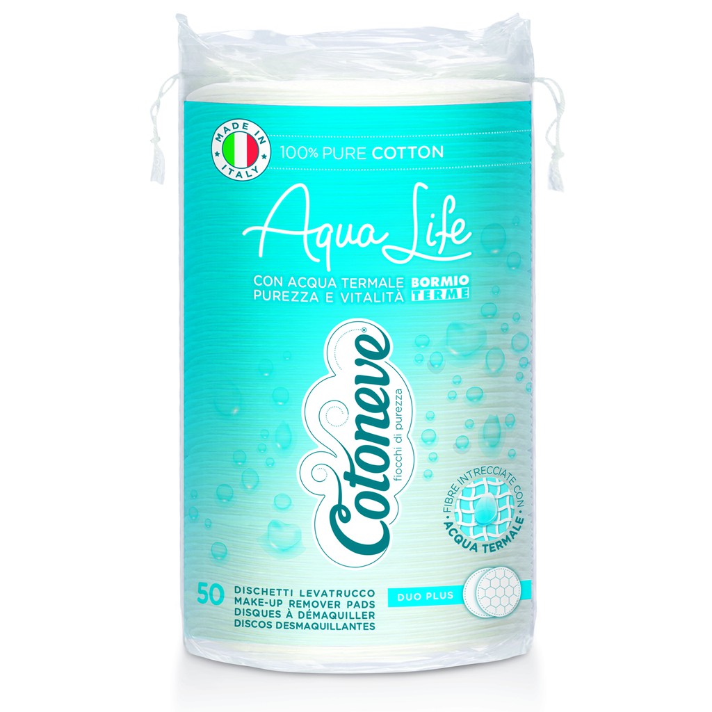 Bông tẩy trang MAXI may viền, dập nổi AQUA LIFE - COTONEVE