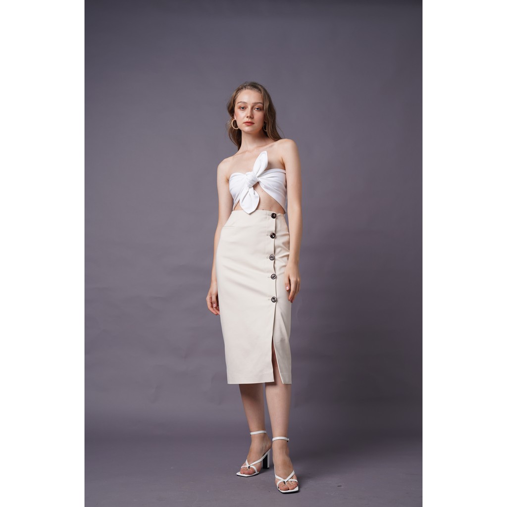 [Moda de lita] Chân váy midi phối nút dọc | BigBuy360 - bigbuy360.vn
