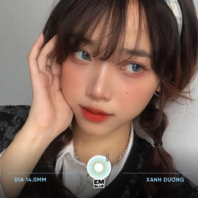 [Mã SKAMLTSM9 giảm 10% đơn 99K] Kính áp tròng LENS NICE EM BLUE - Fake me Collection 14,0mm