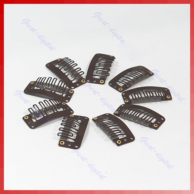 Set 10 Kẹp Kim Loại Hình Chữ U 32mm Chuyên Dụng Cho Nối Tóc