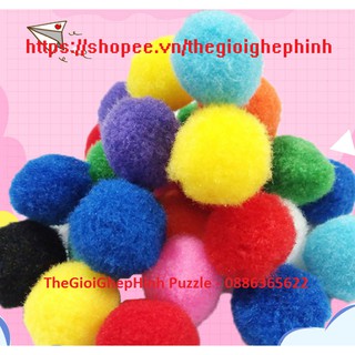 Quả bông PomPom kích thước 3cm lẫn màu