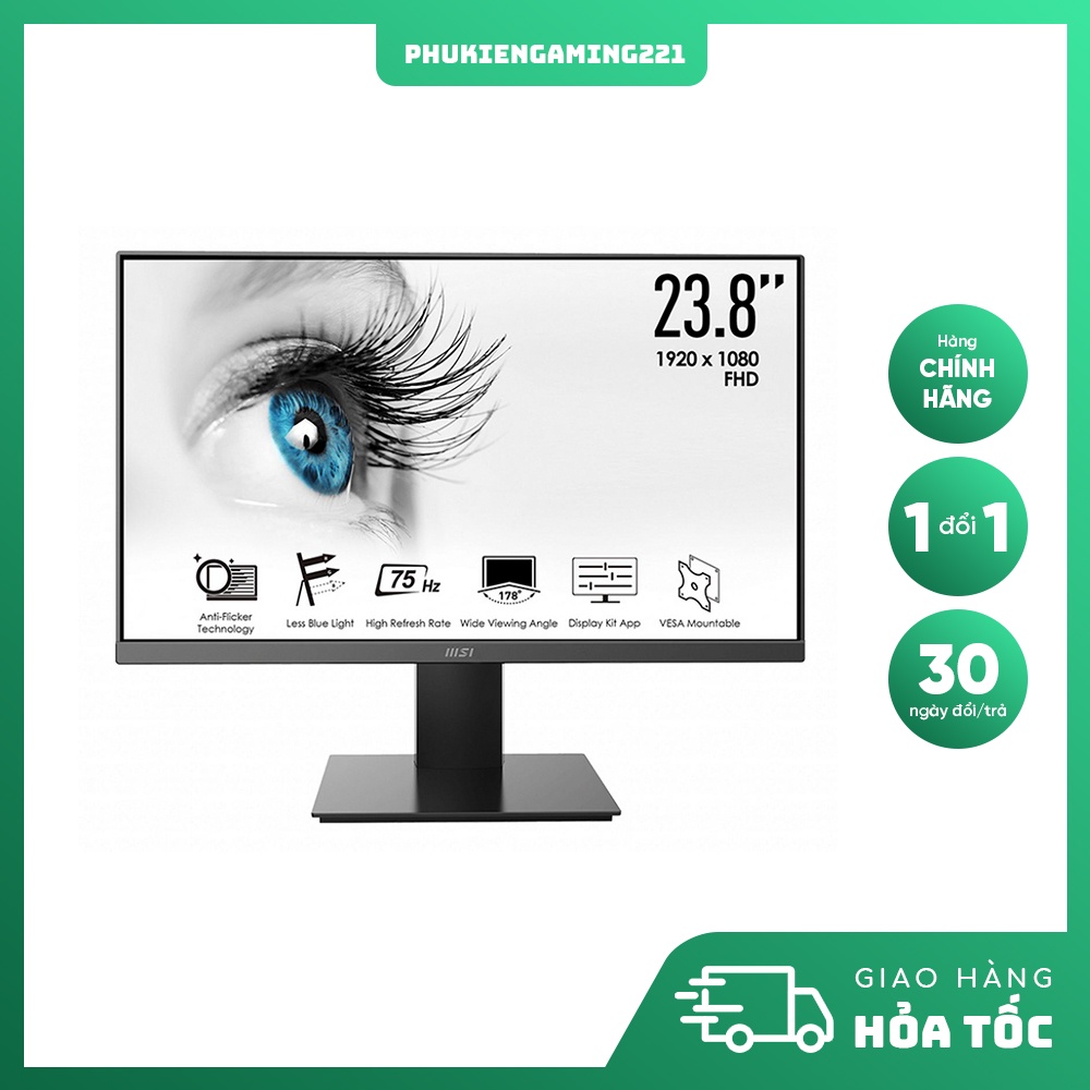 Màn Hình Máy Tính Văn Phòng Chơi Game - Màn Hình MSI PRO MP241X 75Hz (24 inch/Full HD,/75Hz/VA)Hoả Tốc - Hàng Chính Hãng