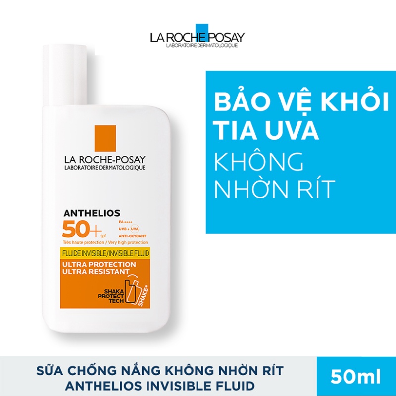 Kem chống nắng dạng sữa lỏng nhẹ không nhờn rít La Roche-Posay Anthelios Invisible Fluid SPF 50+ 50ml