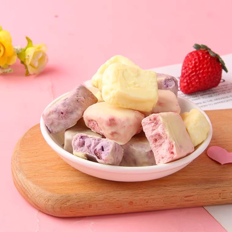 Ngũ Cốc Sữa Chua Hoa Quả Sấy Khô Không Đường Yogurt Block Fruit ăn k.iêng, giảm c.ân lành mạnh - Gói 500g
