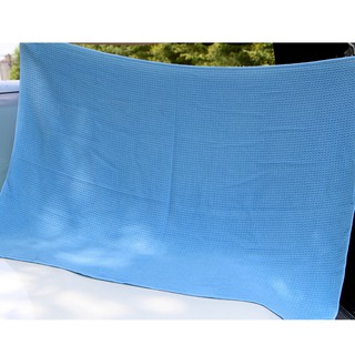 Khăn lau khô sau khi rửa xe loại lớn 60*90 cm - Waffle Weave Drying Microfiber (màu xanh và xám) 1 cái