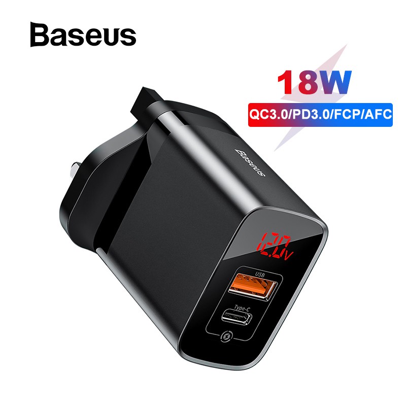 Củ sạc nhanh PD3.0/QC 3.0 Baseus Mirror Lake PPS Digital Display Quick Charger 18W
