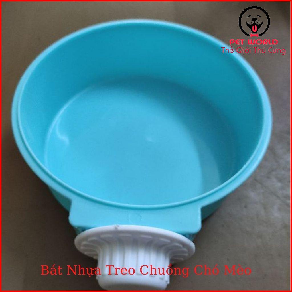 Bát ăn treo chuồng cho chó mèo bằng nhựa