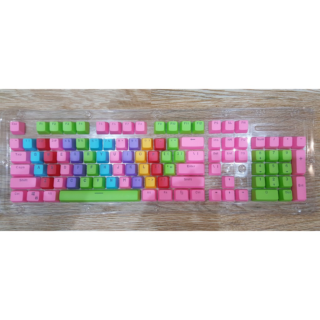 Keycap Rainbow PBT xuyên led doubleshot - nút bàn phím nhiều màu