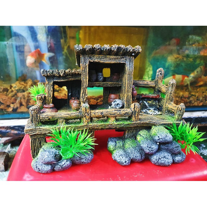 CẢNH TRANG TRÍ HỒ CÁ NON BỘ 20X10X14CM