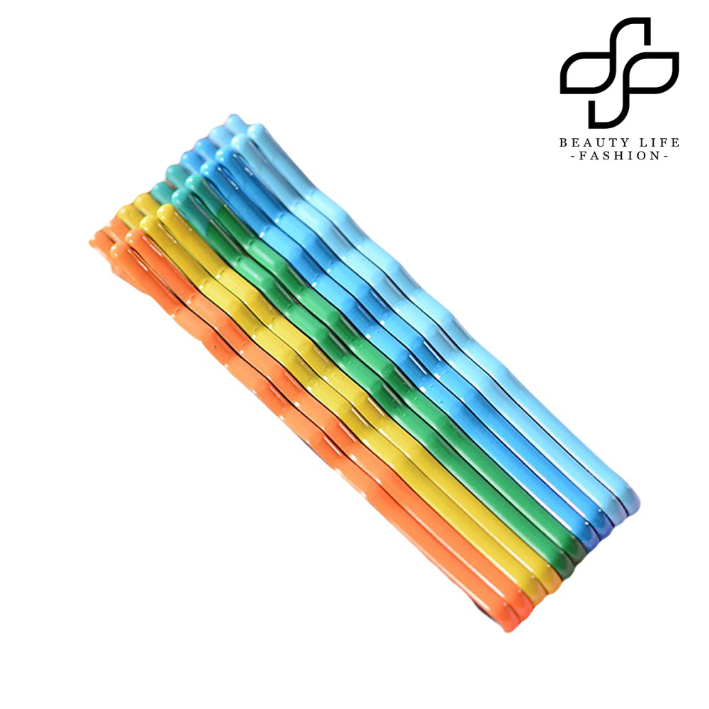 【NEW】10Pcs Girl Rainbow Magnoloran Wavy Bobby Pins Hair Clip Hairpin Hairdressing