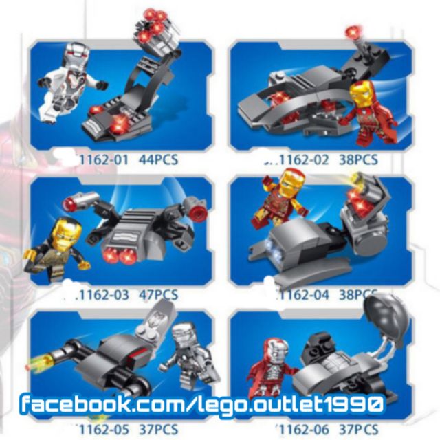 Xếp hình Người sắt Iron Man biến hình Hulkbuster 12in1 Lego Minifigures Elephant JX1162
