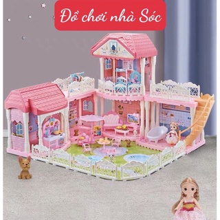 [ HOT] Ngôi nhà búp bê lắp ghép nhiều  chi tiết(8phòng cao cấp)