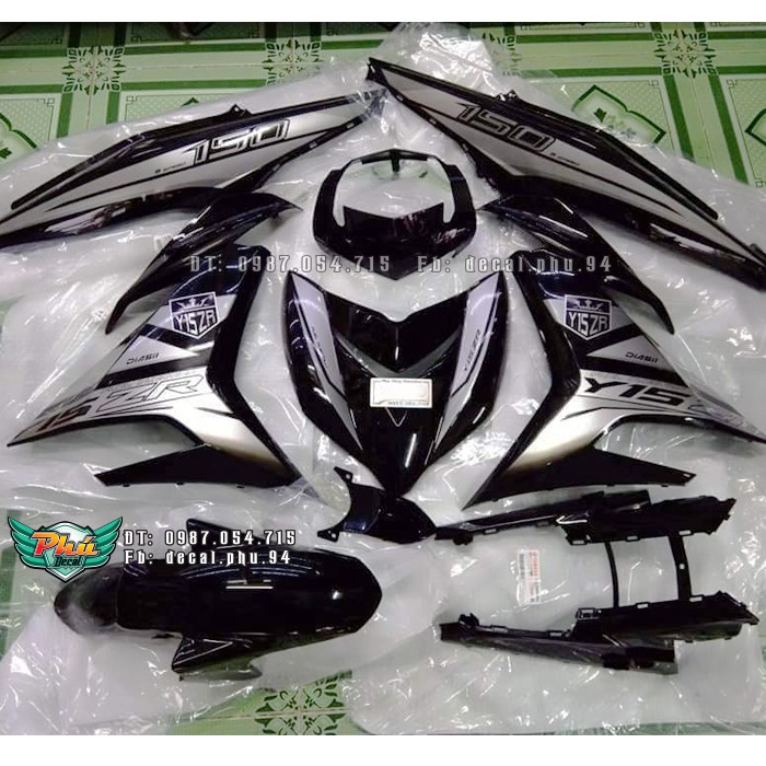 Tem rời Candy Exciter 150 Y15 ZR đen bạc 1