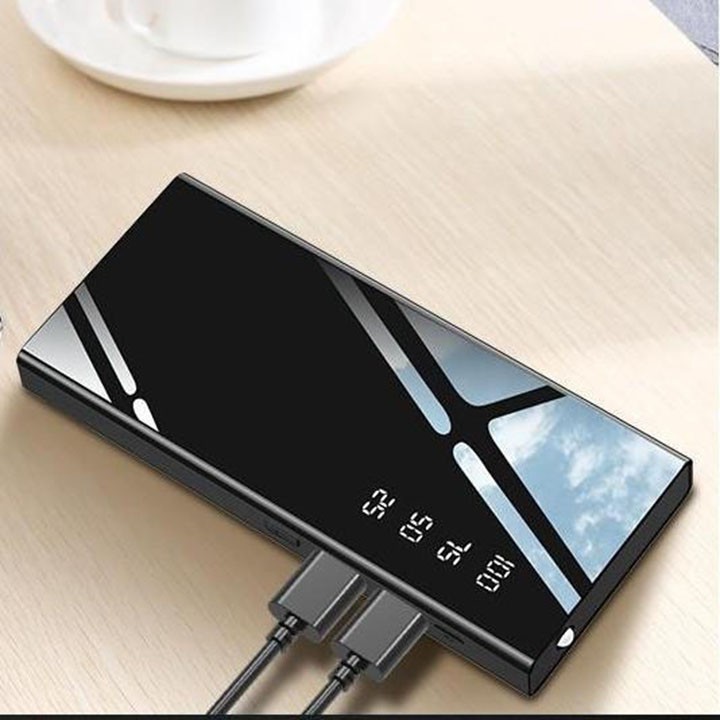 💥Bảo Hành 6 Tháng💥Sạc Dự Phòng 10000 mAh Mặt Kính hiển thị pin.2 Cổng USB có đèn