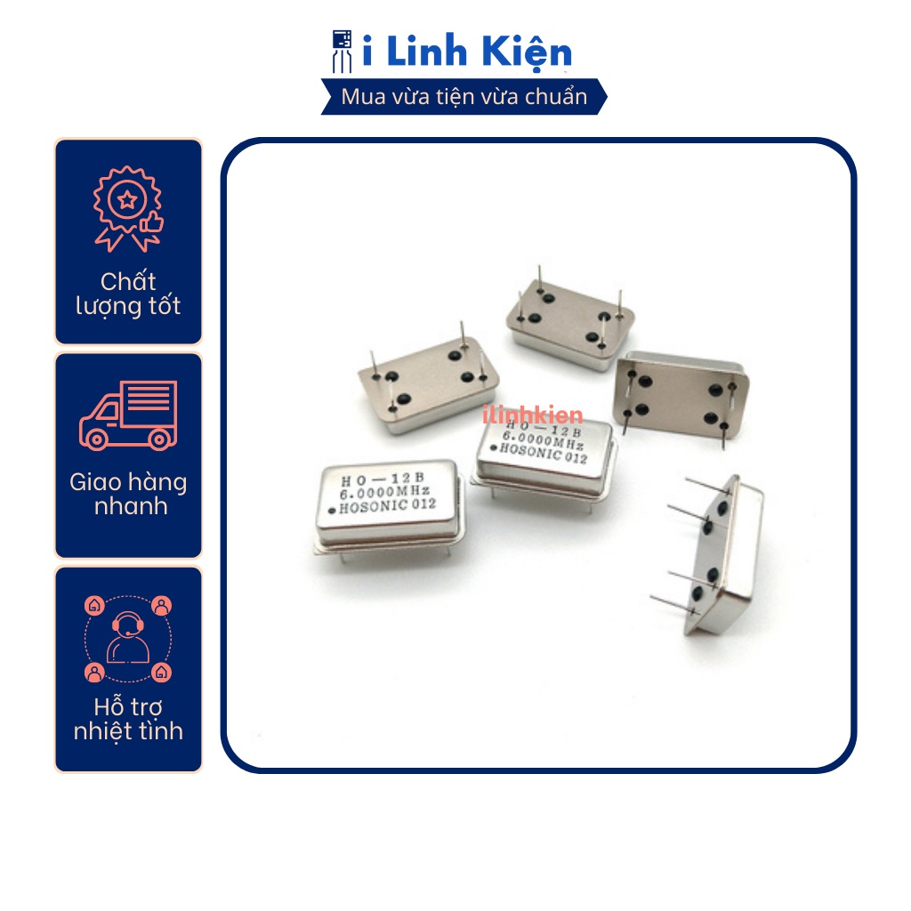 Thạch anh 13x21mm 4 chân chữ nhật 4Mhz/8Mhz/10Mhz/12Mhz/16Mhz/27Mhz