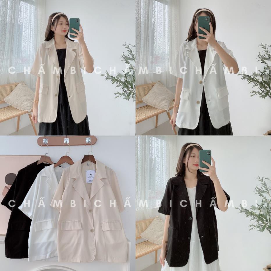 Áo khoác blazer A.016, áo khoác cổ vest cộc tay Hàn Quốc | BigBuy360 - bigbuy360.vn