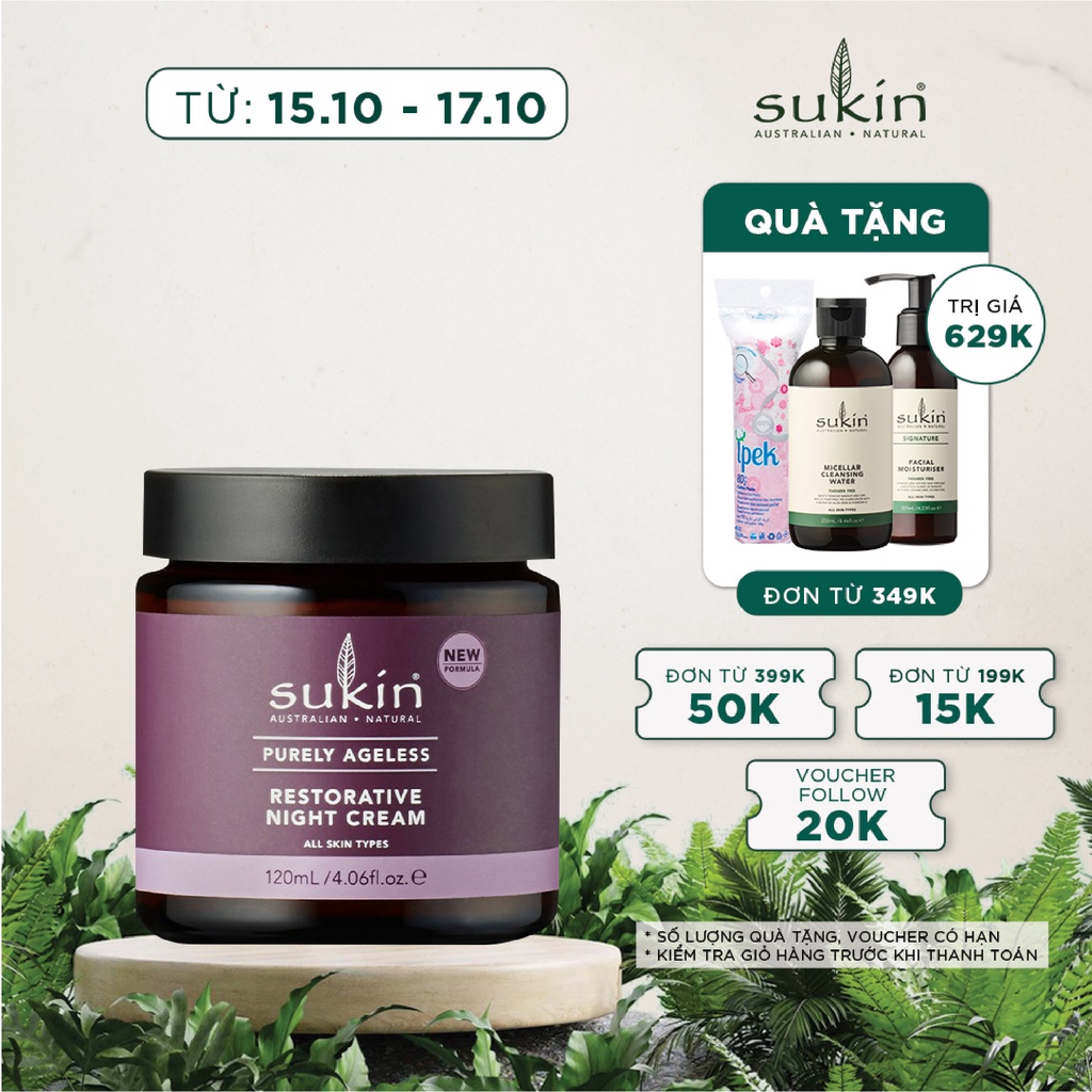 Kem Dưỡng Da Ban Đêm Dành Cho Da Lão Hóa Sukin Purely Ageless Restorative Night Cream 120ml