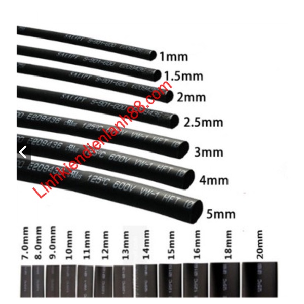 10 ( mét) Ống Gen Co Nhiệt 1.5mm 2mm 2.5mm 3mm 4mm 5mm 6mm 7mm 8mm 9mm 10mm.