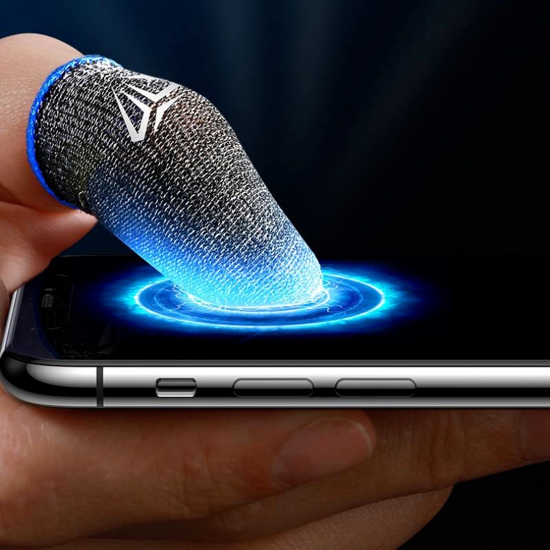 Bộ 2 găng đeo ngón tay chơi game trên điện thoại di động chống mồ hôi dùng được màn hình cảm ứng