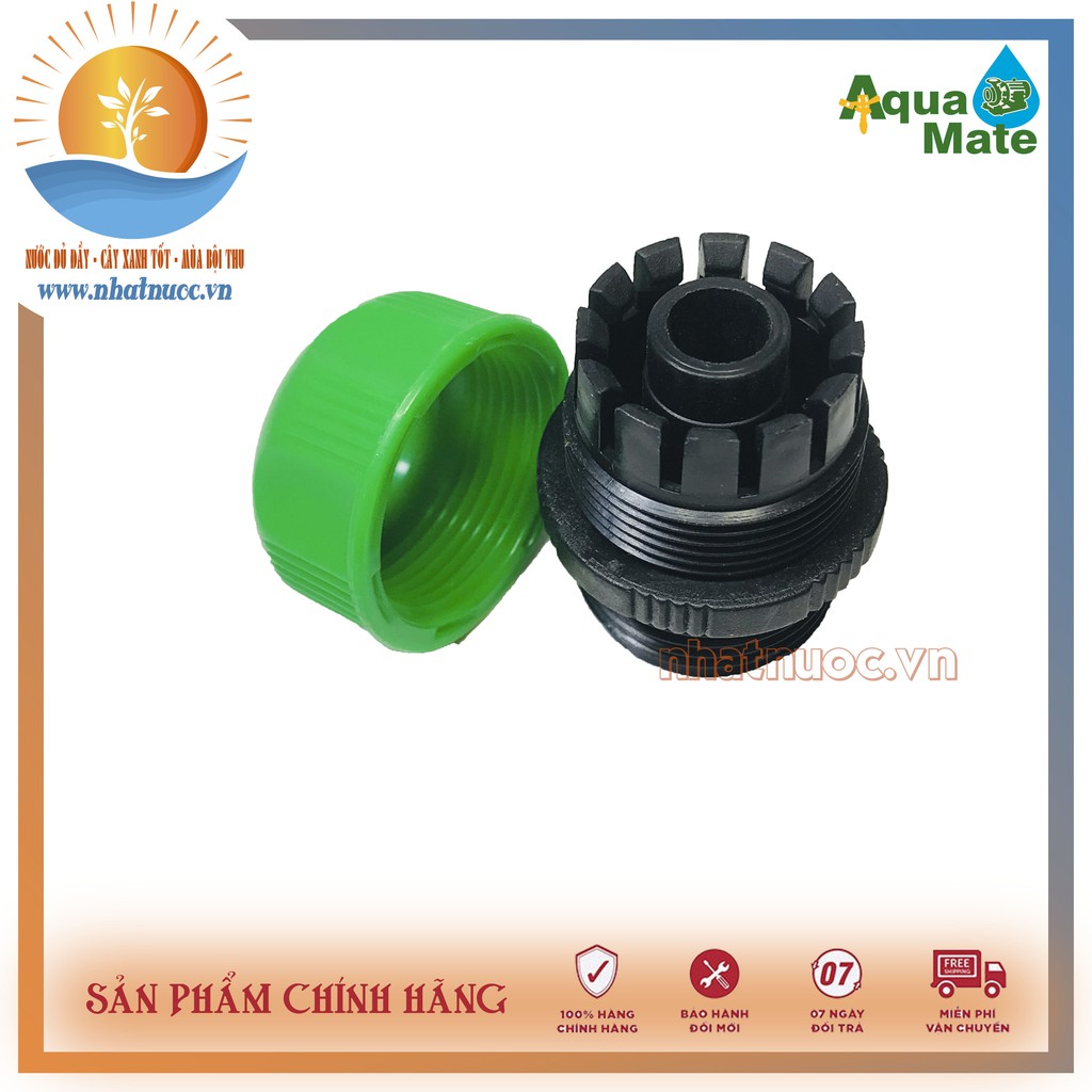 Nối Aquamate W-3380, một đầu ren ngoài 27 một  đầu ống mềm D14