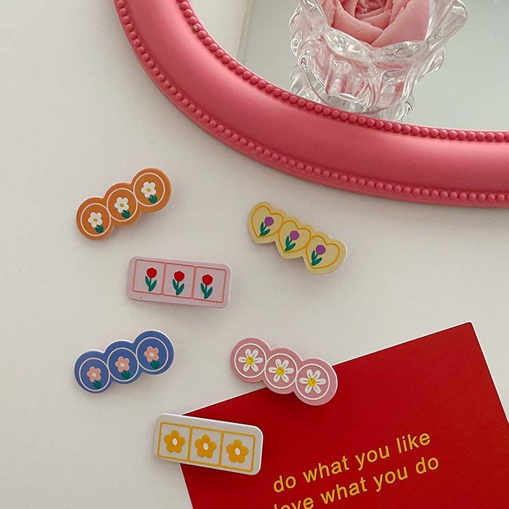 TWINKLE Kẹp Tóc Hình Hoa Tulip / Dâu Tây / Hoa Tulip Bằng Acrylic Kiểu Hàn Quốc