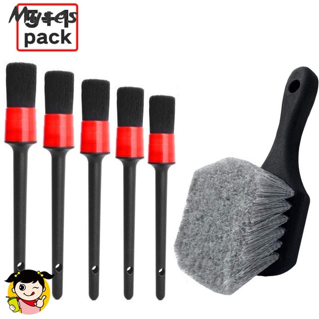 Bộ 6 Bàn Chải Đầu Mềm Chuyên Dụng Làm Sạch Xe Hơi