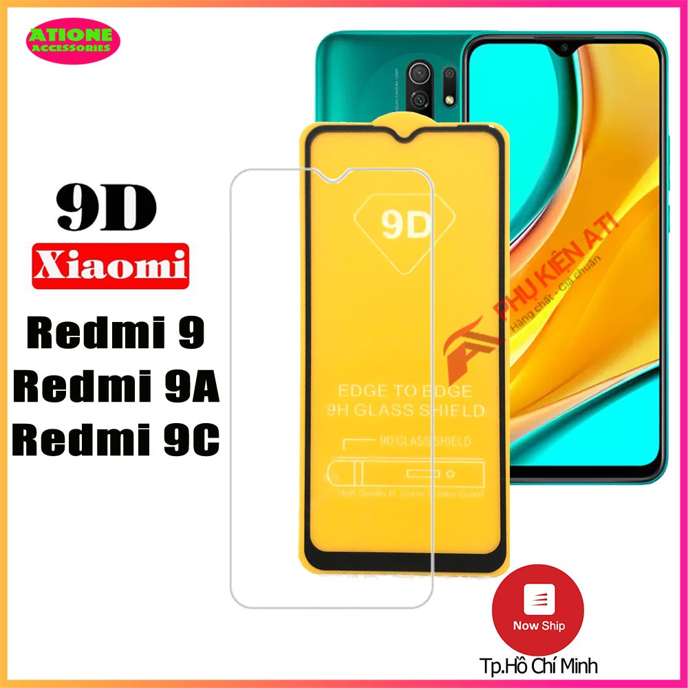 Kính cường lực Xiaomi Redmi 9/ Redmi 9A/Redmi 9C/ Redmi 9T/ Redmi 10 / Redmi 10C - Full màn hình và Trong suốt