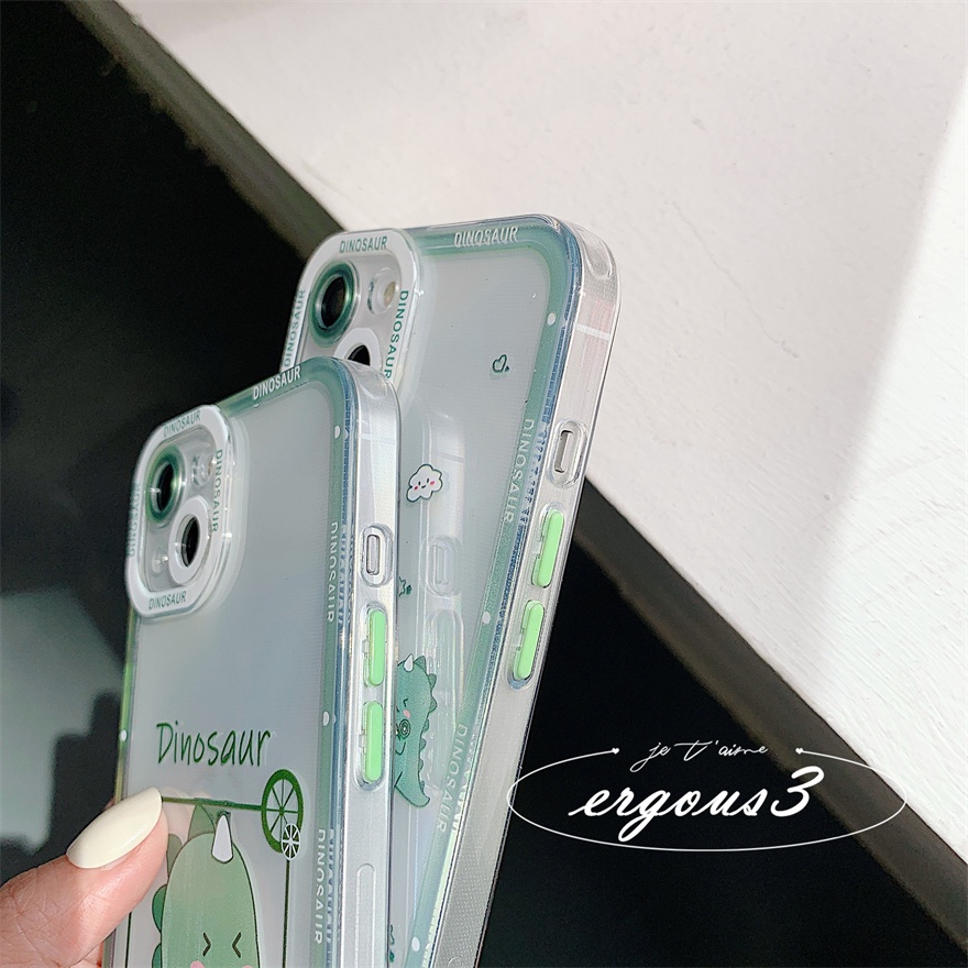 Ốp Điện Thoại Mềm Hình Khủng Long Dễ Thương Cho iPhone 13 12 11 Pro Max SE2020 X XR Xs Max 7 8 6 6s Plus