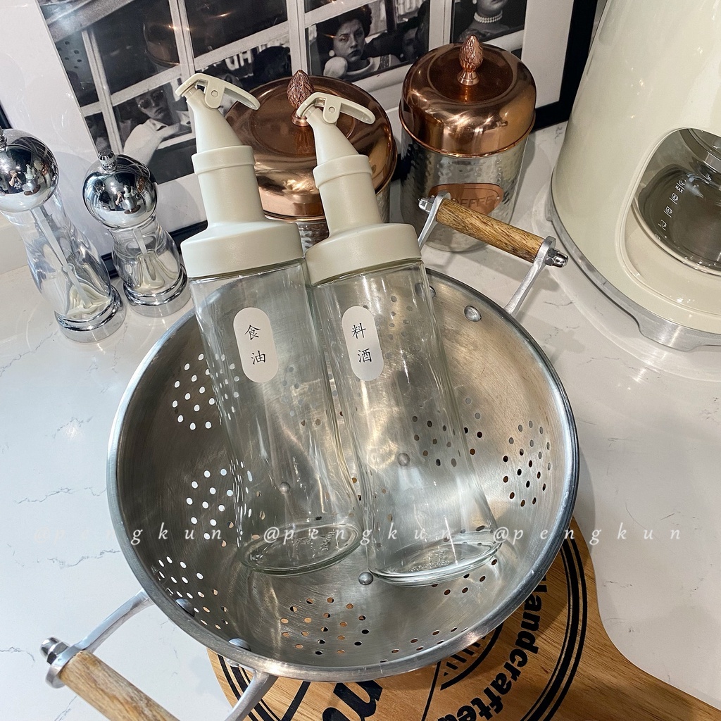 Bình Thủy Tinh Đựng Gia Vị/ Giấm/Nước Sốt Chống Rò Rỉ Màu Sắc Phong Cách Bắc Âu