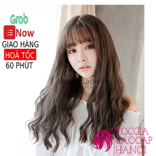 Tóc giả nữ xù sóng nước, ngang ngực tự nhiên + Tặng lưới chụp