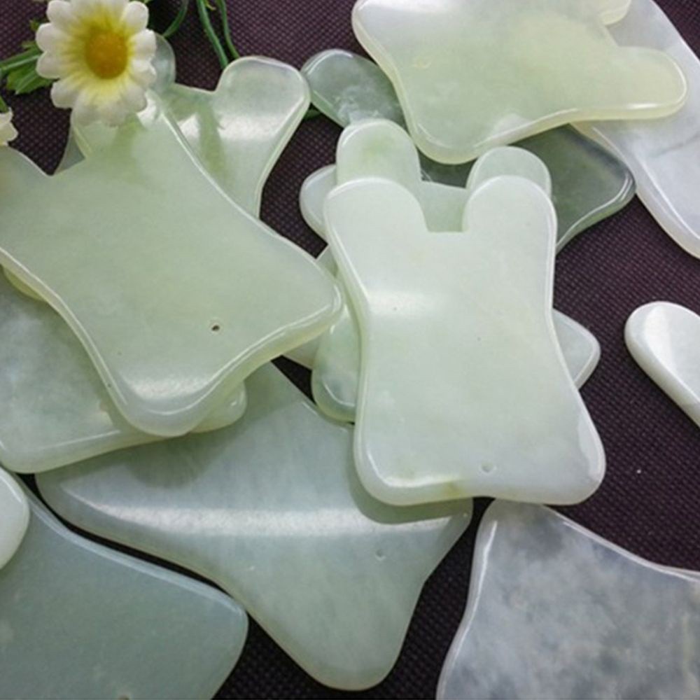 [Hàng mới về] Dụng cụ mát xa gua sha bằng đá ngọc bích tự nhiên tiện dụng