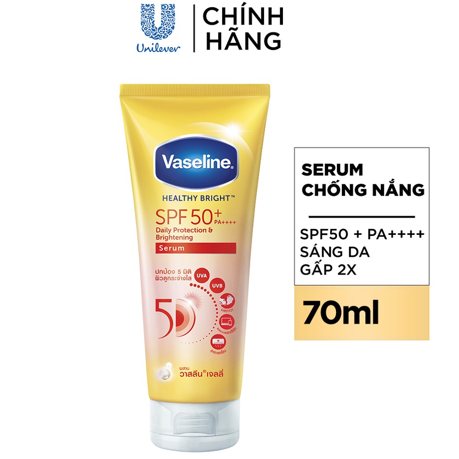 Serum chống nắng Vaseline 50x lọc 98% tia UV 70ml 