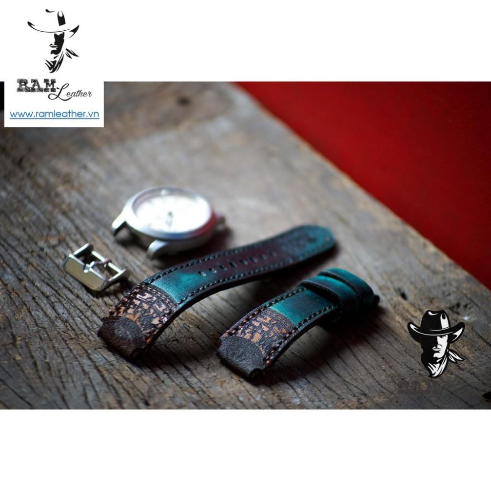 Dây Đồng Hồ Ram Traditional Green Da Bò Thật Bền Đẹp Thuộc Bằng Thảo Mộc