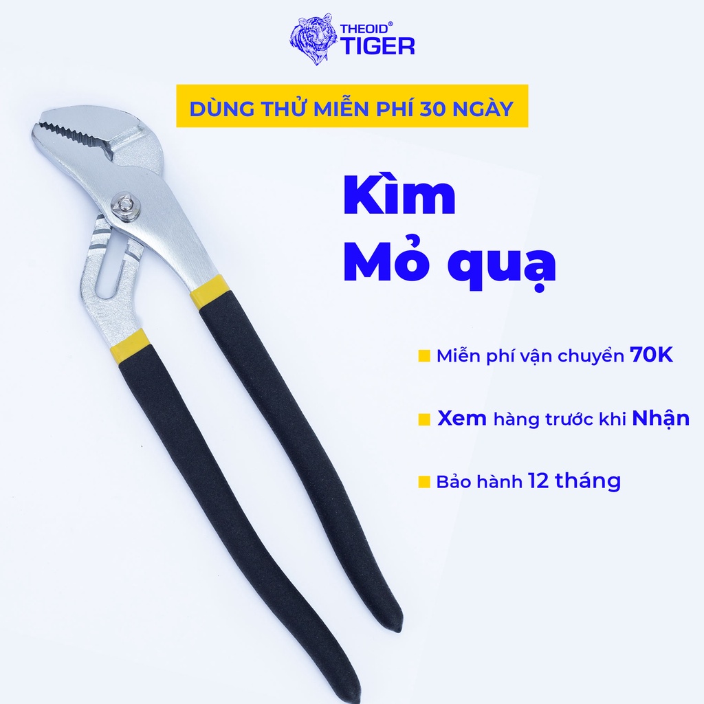 Kìm Mỏ Quạ thép CRV Theoid Tiger có 2 kích thước 10" và 12" - Bảo hành 12 tháng - 1 đổi 1