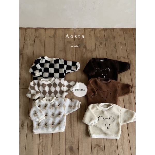 Áo bông mặt gấu Aosta Chocolate bear mtm made in Korea