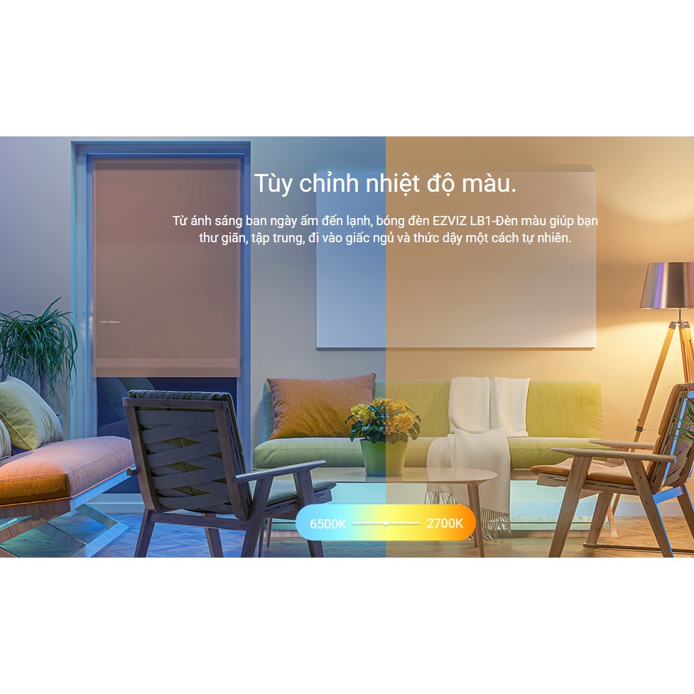 Bóng Đèn Wifi - Bóng Đèn Thông Minh LB1 Ezviz - Điều Khiển Qua App Ezviz - Cài Đặt Dễ Dàng - Hàng Hãng