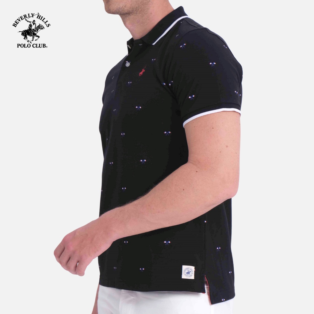 Áo polo ngắn tay Nam Beverly Hills Polo Club Slimfit 100% cotton Đen PMSSS20TL086