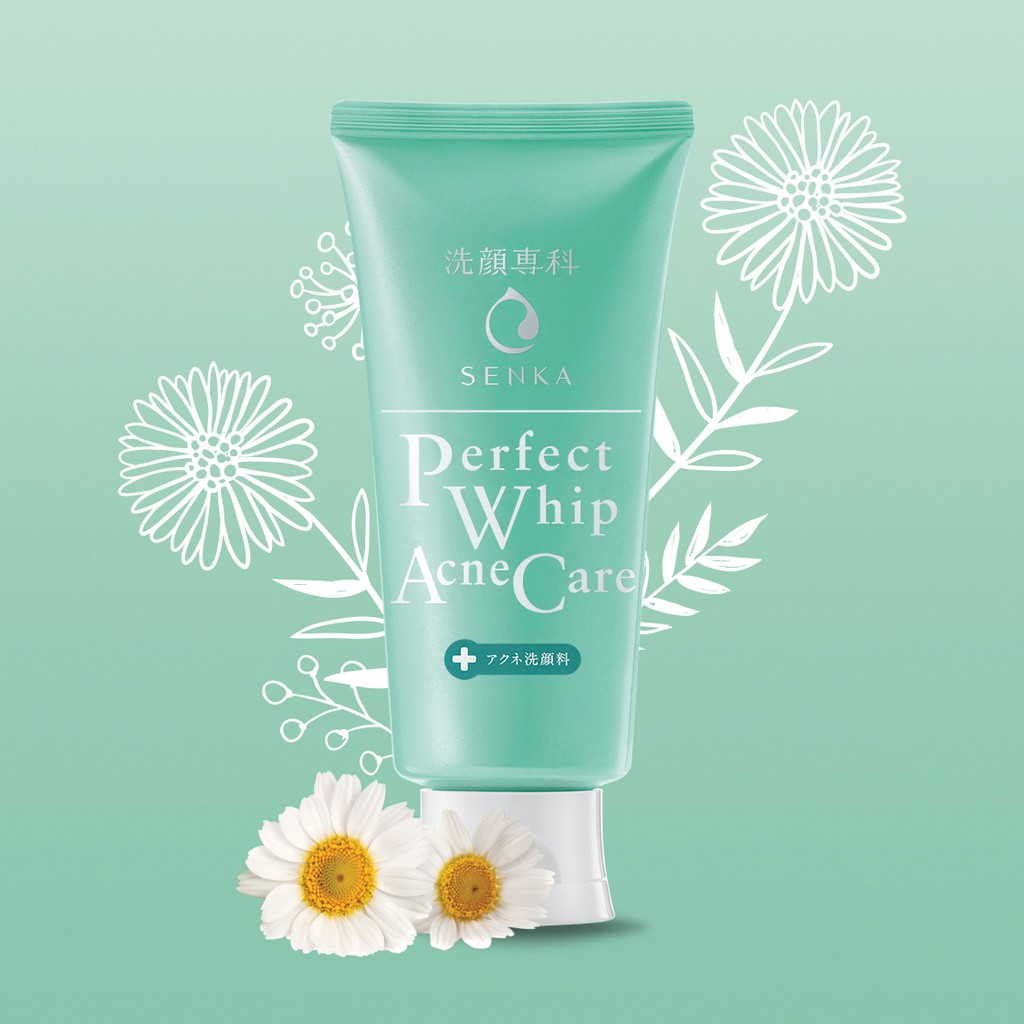 Sữa Rửa Mặt Senka Perfect Whip Acnes Care Dành Cho Da Mụn 100g