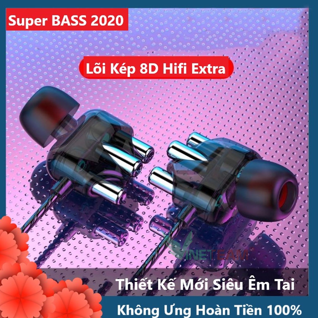 Tai Nghe Nhét Tai Chống ồn Gaming Vinetteam A6 Super Bass, Có Mic Đàm Thoại -Mẫu mới 2022 -4122