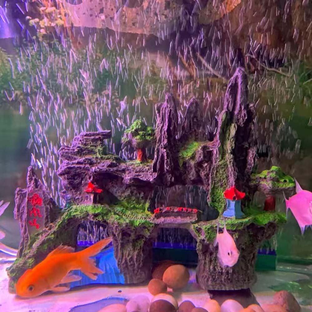 Mô hình hang động bằng nhựa resin trang trí cảnh quan bể cá sáng tạo