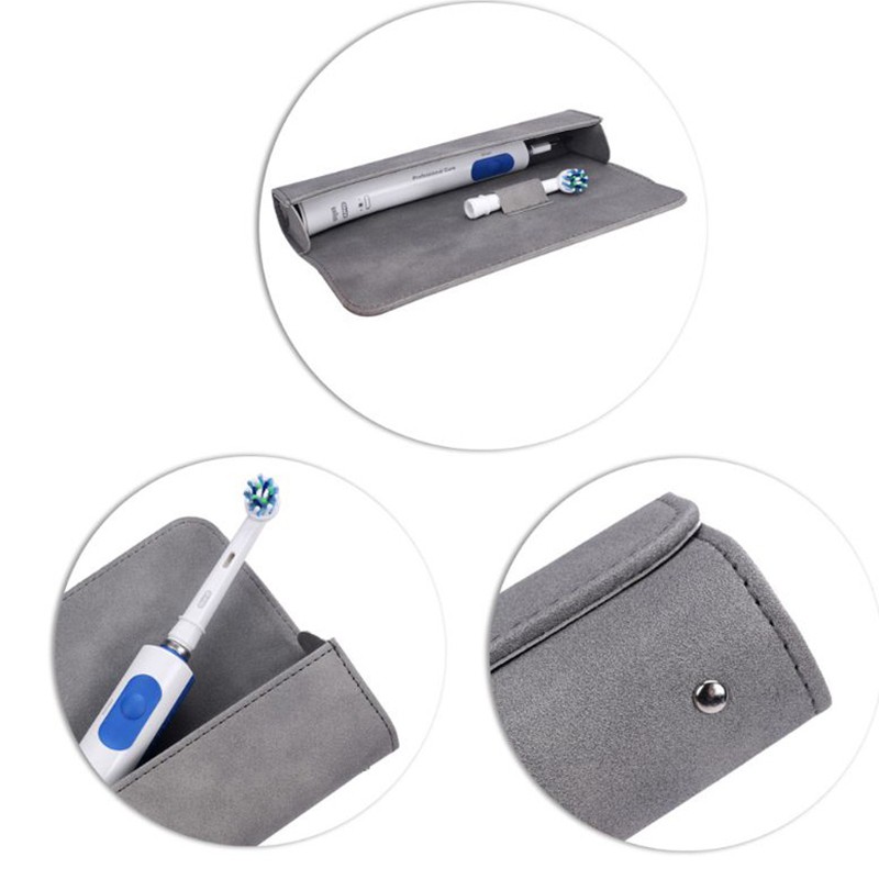 Storage Bag Magnetic Portable Travel Case for Oral-B Philips Electric Toothbrush or Make Up Brush Gray