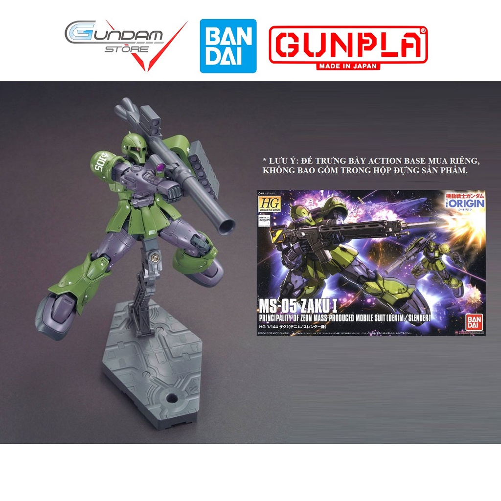 Gundam Bandai HG Zaku I Denim Slender Ms-05 Hggto Gundam The Origin Mô Hình Đồ Chơi Lắp Ráp Anime Nhật Tỷ lệ 1/144