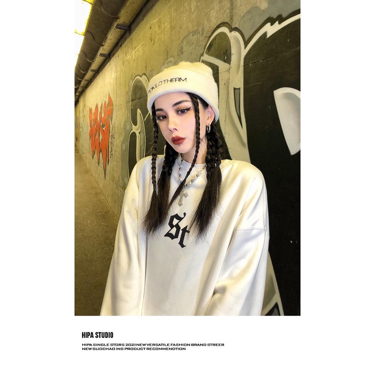 Áo nỉ cổ tròn St unisex nữ , áo nỉ swearter form rộng street style , Mein_vn