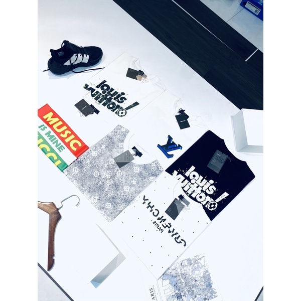 Áo Phông Nam Lv was Loang in chữ nổi - Áo Thun Nam Lv was chữ cao cấp giá rẻ